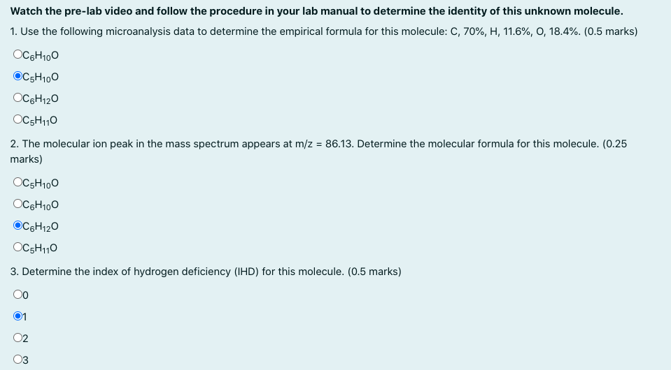 Solved Watch the pre-lab video and follow the procedure in | Chegg.com