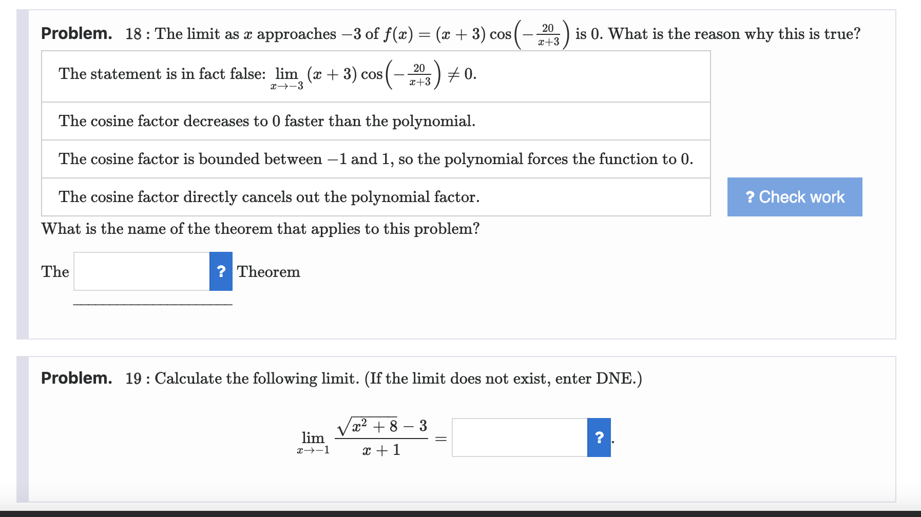 Solved Problem. 18: The limit as x approaches −3 of | Chegg.com