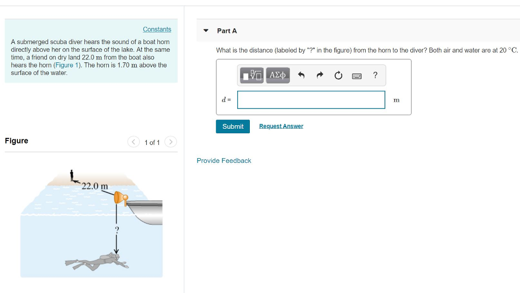 Solved Constants Part A A submerged scuba diver hears the