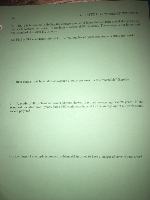 Solved 7.1, CONFIDENCE INTERVAL FOR μ Homework 7.1 Math 150 | Chegg.com