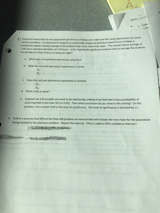 Solved Everyone knows that we are supposed to get 8 hours of | Chegg.com