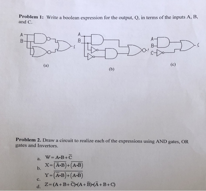 Solved amgbilem 1: Write a boolean expression for the | Chegg.com