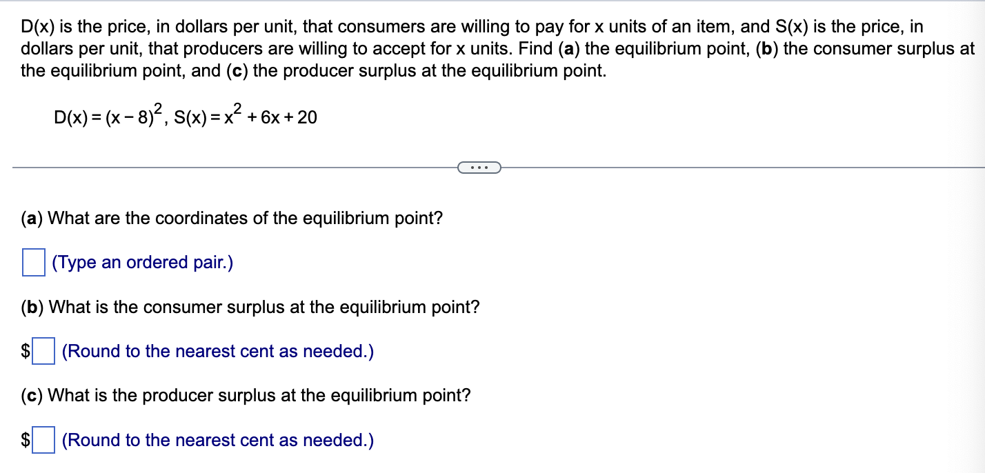 Solved D X Is The Price In Dollars Per Unit That