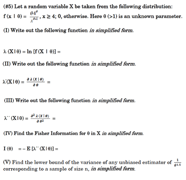 Solved (#5) Let a random variable X be taken from the | Chegg.com
