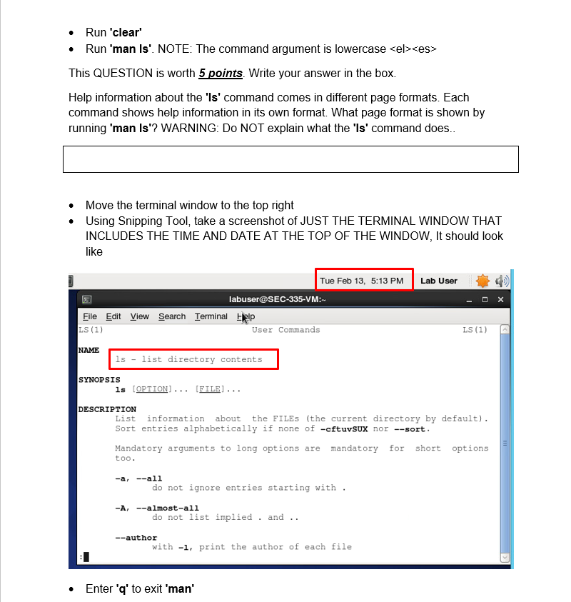 Solved Hello, this is my new linux class and i need help for | Chegg.com