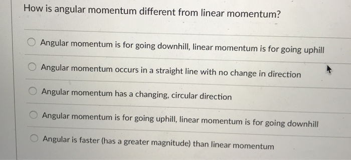 Solved: How Is Angular Momentum Different From Linear Mome... | Chegg.com