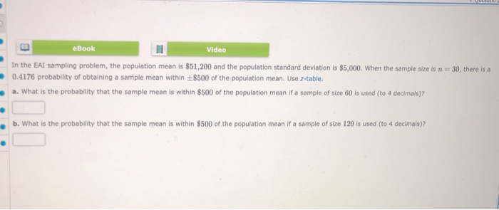 Solved eBook Video 30, there is a In the EA sampling | Chegg.com