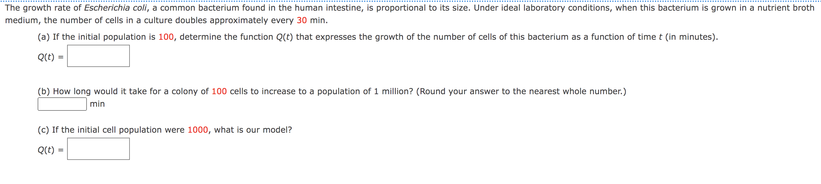 Solved medium, the number of cells in a culture doubles | Chegg.com