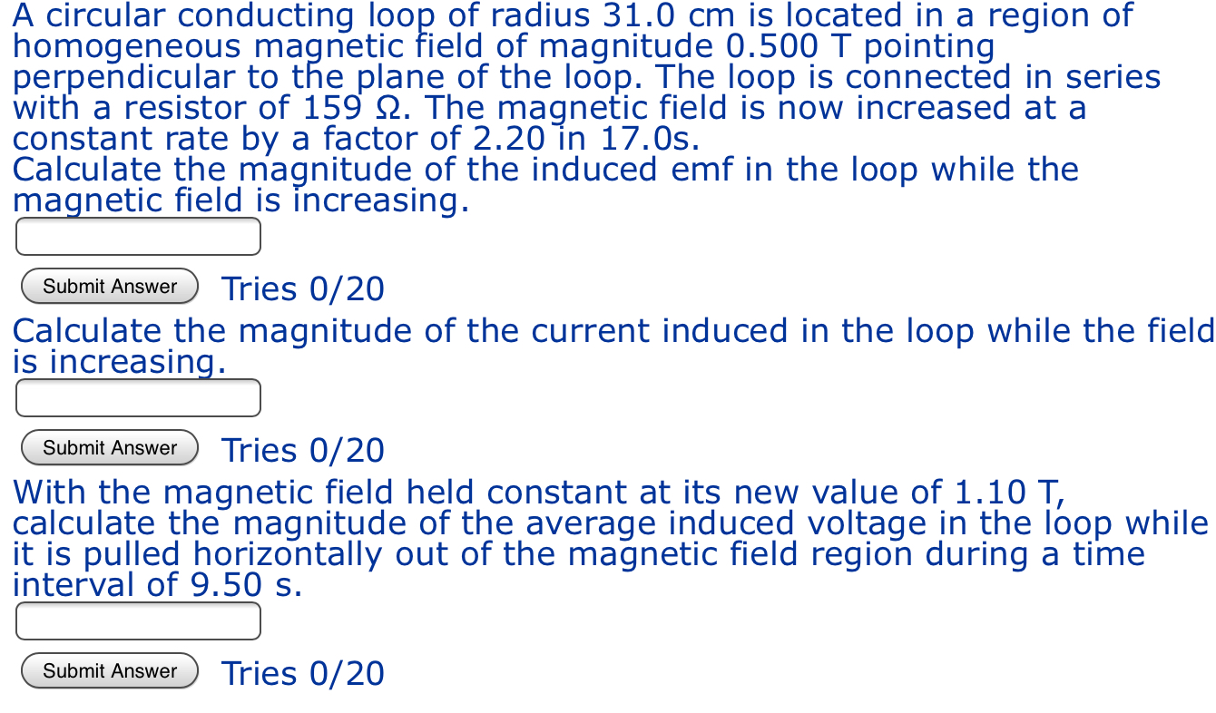Solved A circular conducting loop of radius 31.0 cm is | Chegg.com