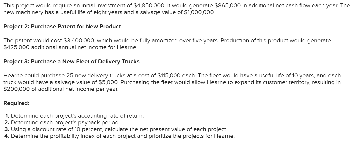 Solved This project would require an initial investment of | Chegg.com