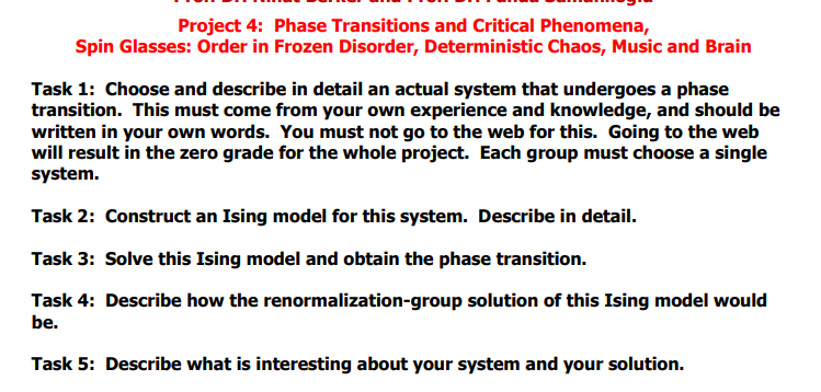 Solved Project 4: Phase Transitions and Critical Phenomena