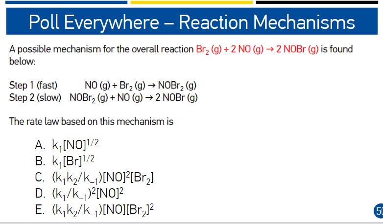 Solved A possible mechanism for the overall reaction Br2( | Chegg.com