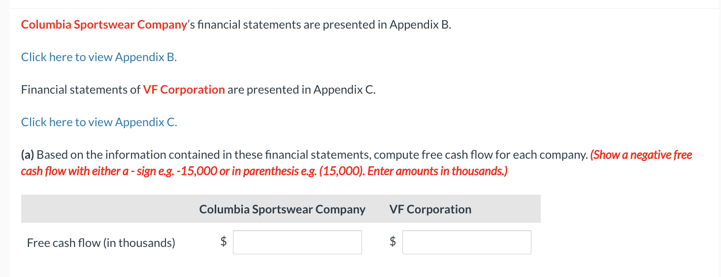 Solved Columbia Sportswear Company's Financial Statements | Chegg.com