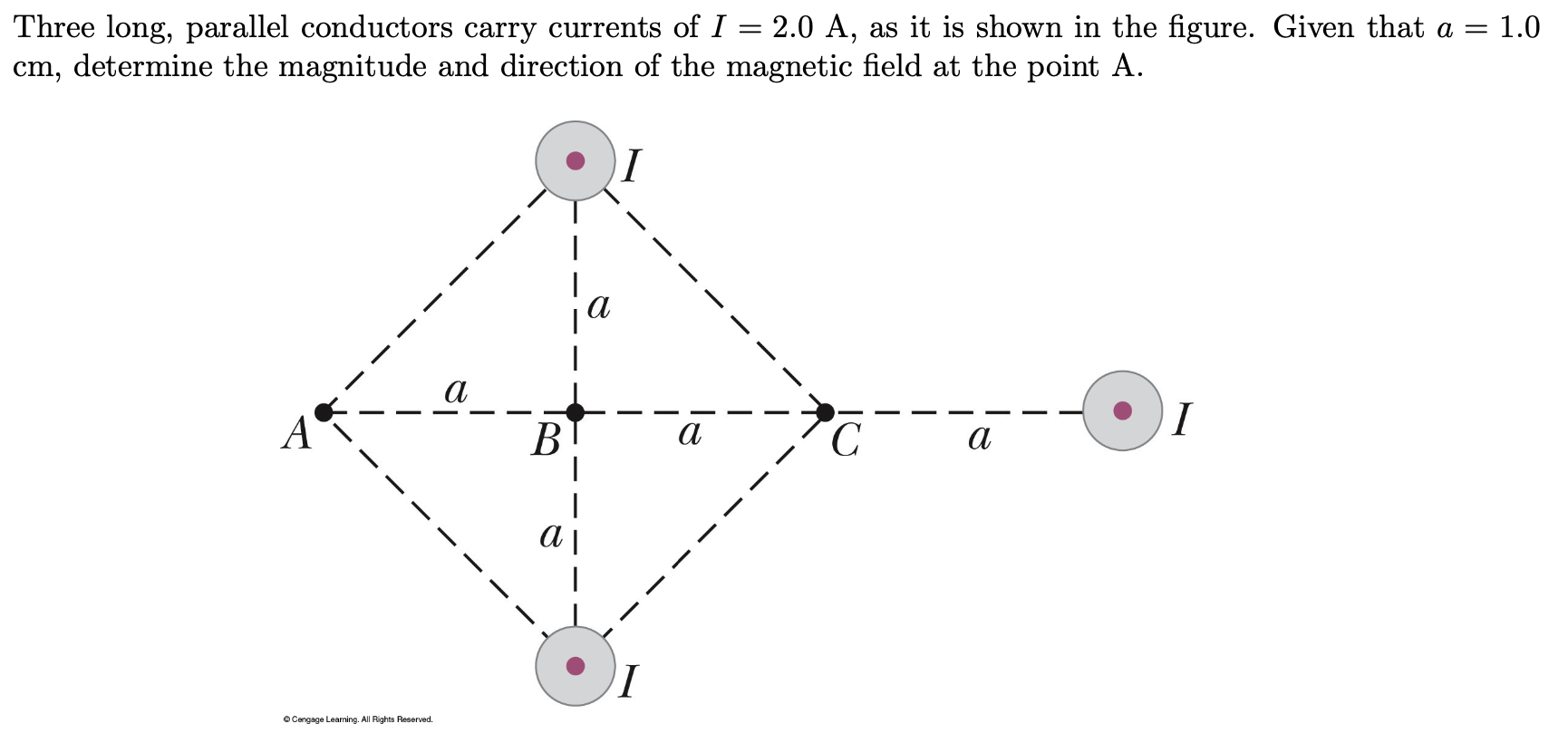 Solved Three Long, Parallel Conductors Carry Currents Of | Chegg.com