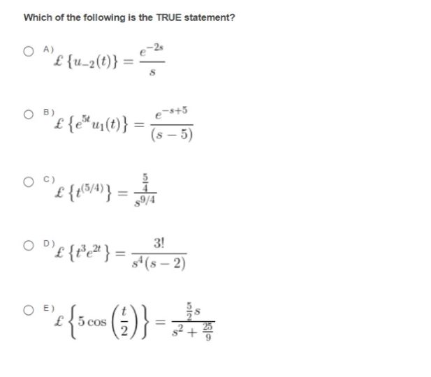 Solved Which of the following is the TRUE statement? A) | Chegg.com