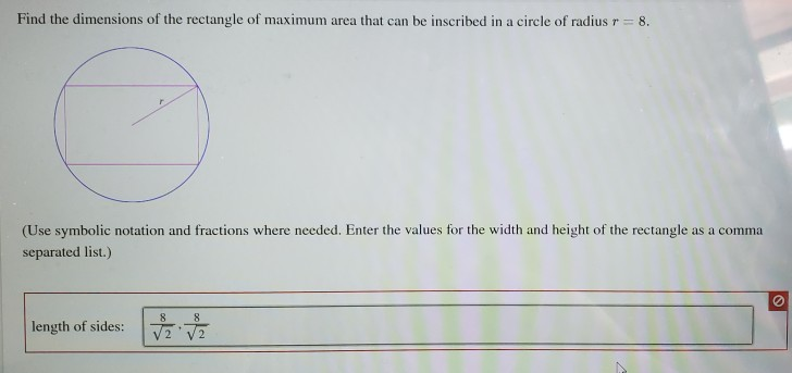 Solved Find the dimensions of the rectangle of maximum area | Chegg.com