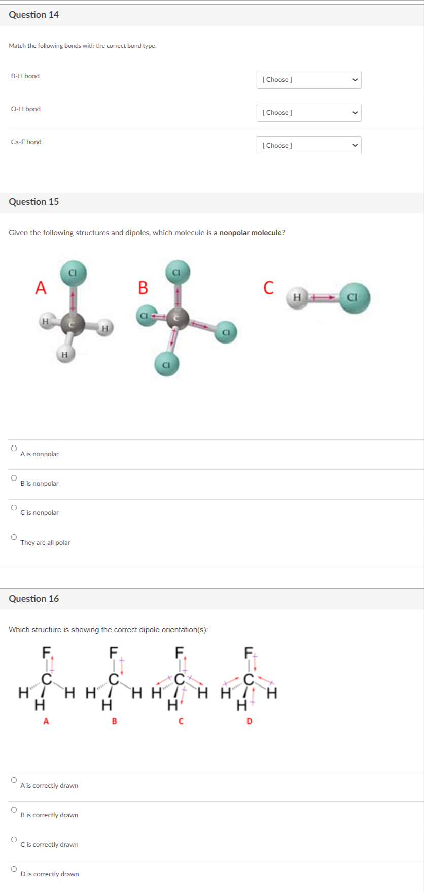 Solved Match the following bonds with the correct bond type: | Chegg.com