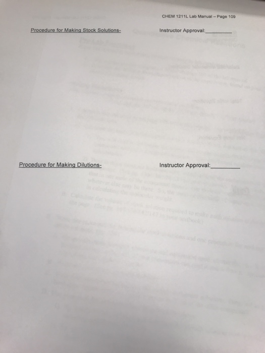 Solved CHEM 1211L Lab Manual Page 108 Report Sodium