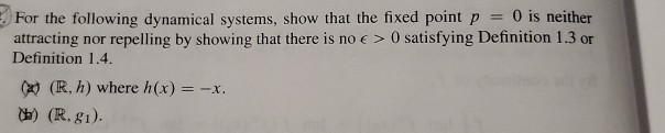 Solved Definition 1.3. Let pe X be a fixed point of function | Chegg.com