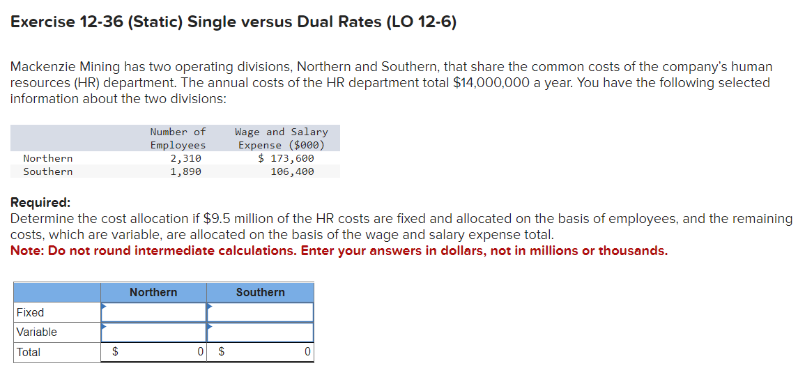 Solved Mackenzie Mining has two operating divisions,