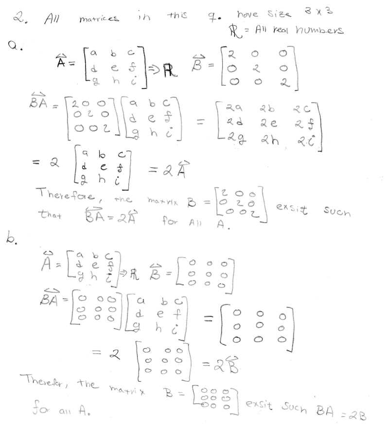 Solved 2. All matrices in this question have size 3×3. (a) | Chegg.com