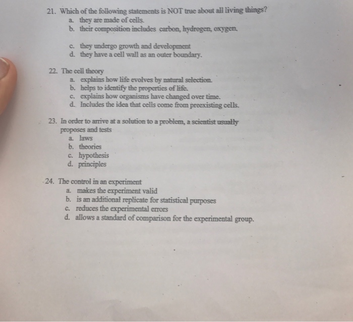 Solved 21. Which of the following statements is NOT true