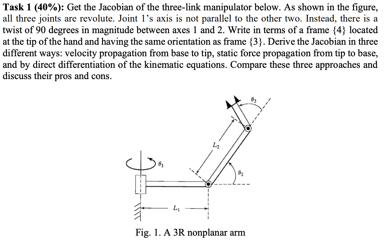 Solved Task 2 (30%): Construct the dynamic equations for the | Chegg.com