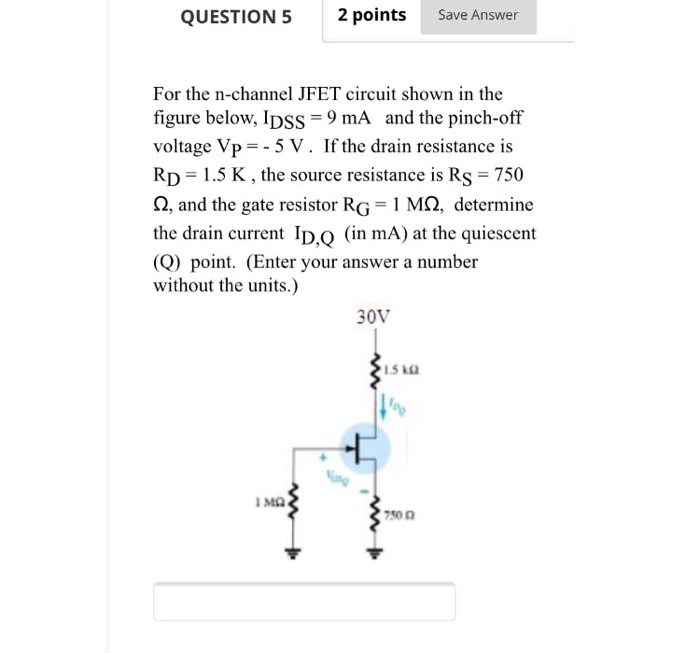 Solved QUESTION 5 2 Points Save Answer For The N-channel | Chegg.com