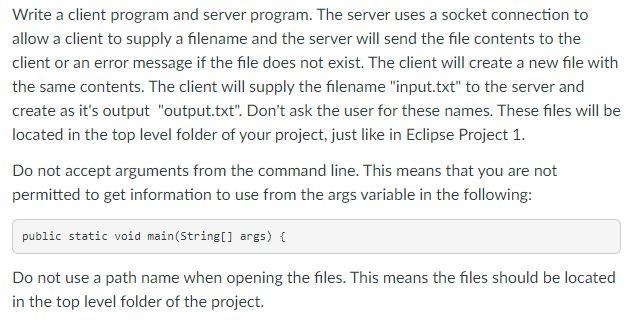 Solved Write a client program and server program. The server | Chegg.com