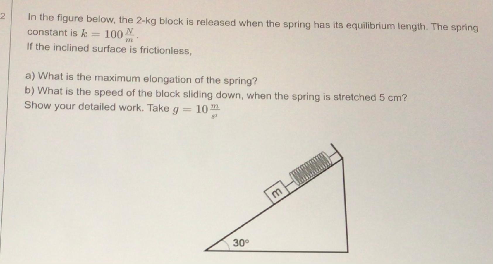 Solved 2. In The Figure Below, The 2-kg Block Is Released | Chegg.com