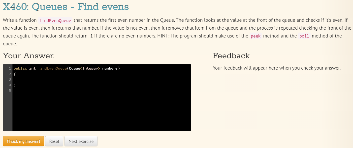 Solved Write a function findEvenQueue that returns the first | Chegg.com