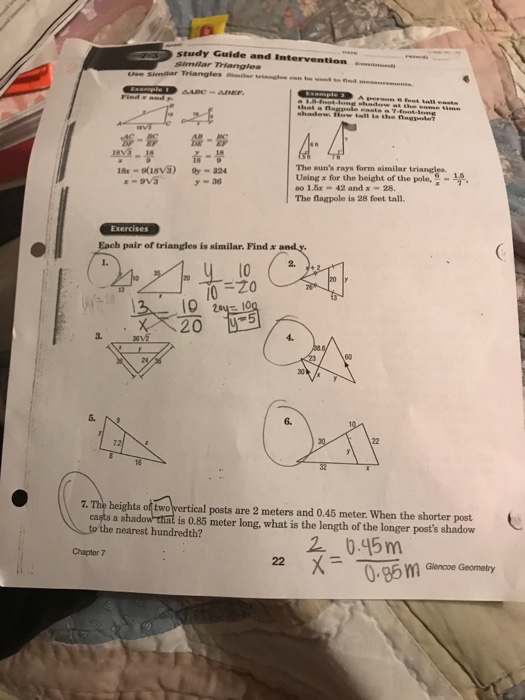 Solved Study Guide And Intervention Similar Triangles The Chegg Solved Study Guide And Intervention Similar Triangles The Chegg