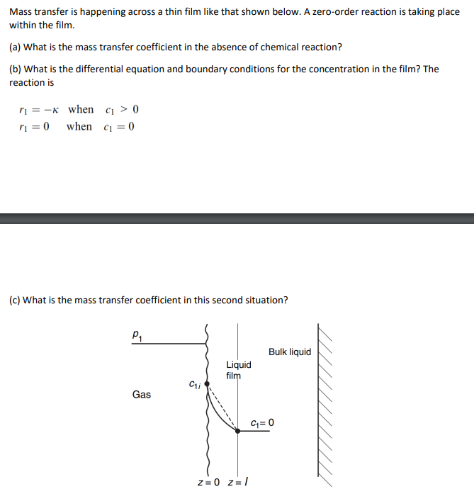 Solved please solve it with explination Mass transfer is | Chegg.com