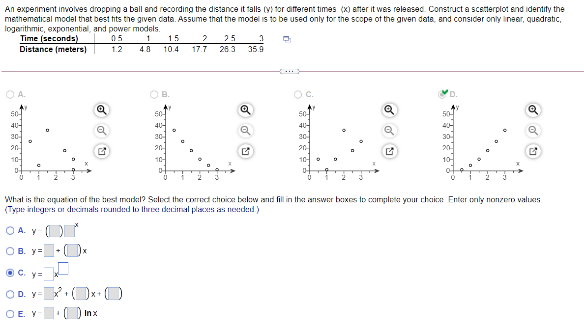 Solved An experiment involves dropping a ball and recording | Chegg.com