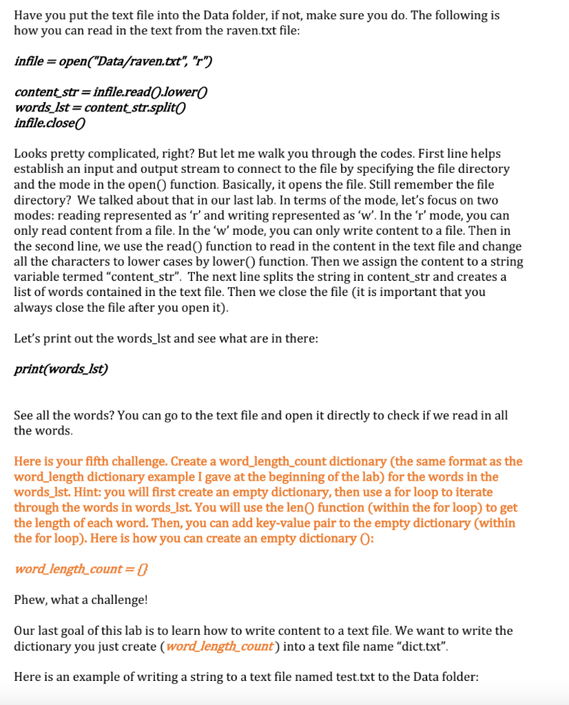 Have you put the text file into the Data folder, if | Chegg.com