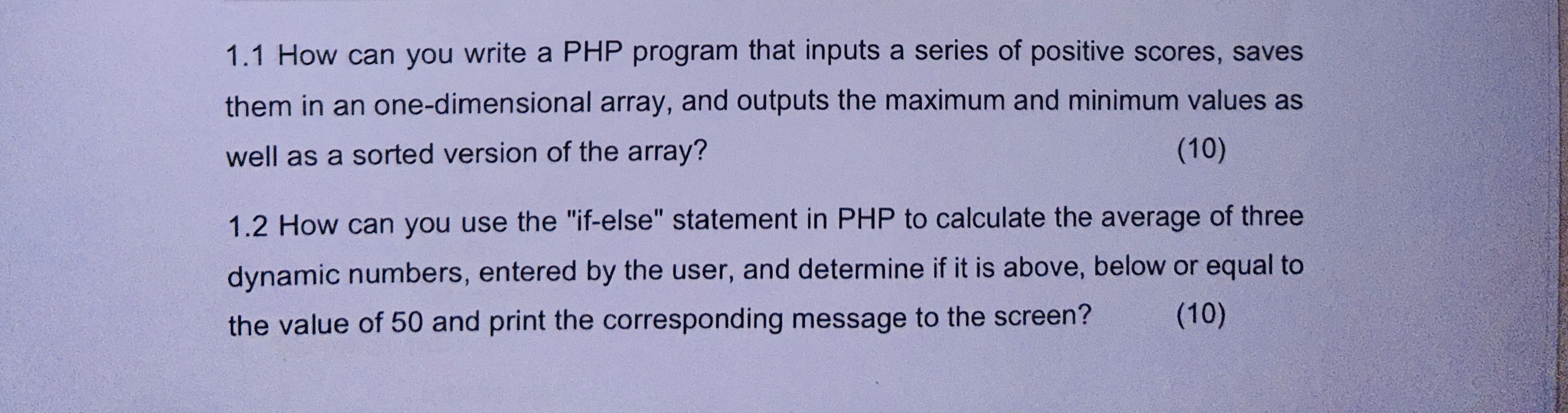 Solved 1.1 How Can You Write A Php Program That Inputs A 