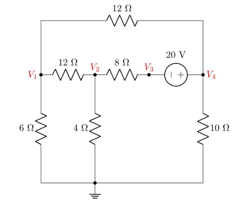 Solved 1. what's the equation for node 1 and node | Chegg.com