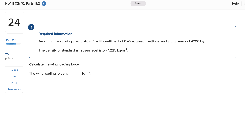 Solved Required information An aircraft has a wing area of | Chegg.com