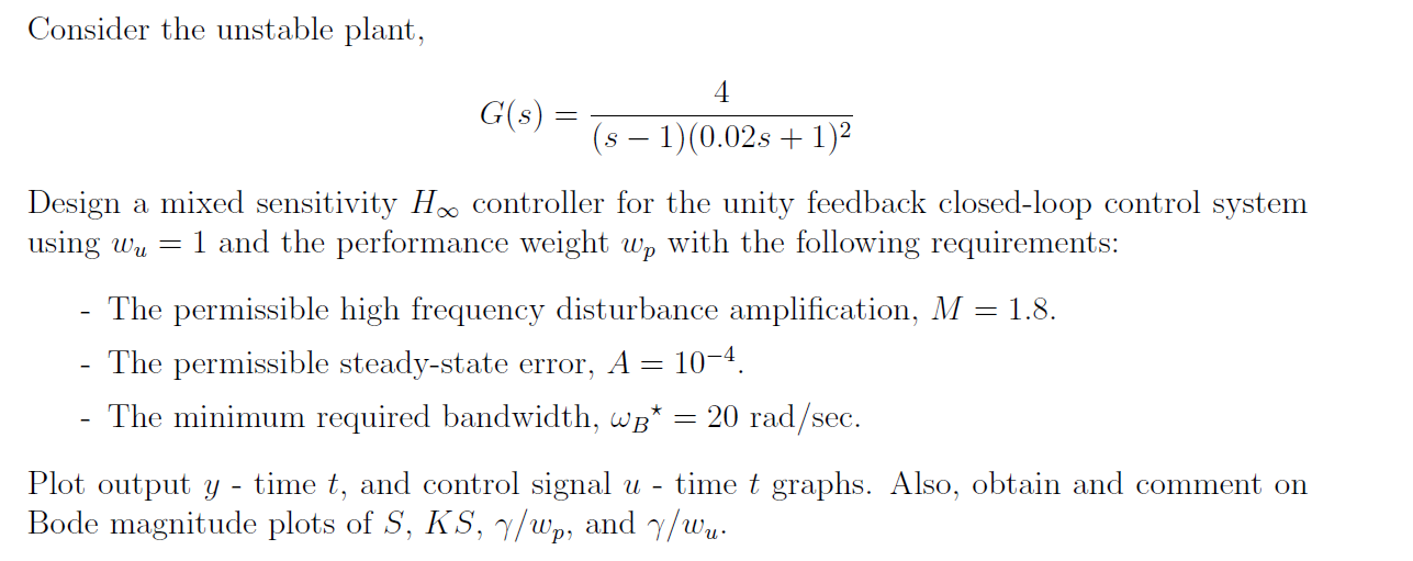 Solved Check the Robust Stability of the closed-loop control | Chegg.com