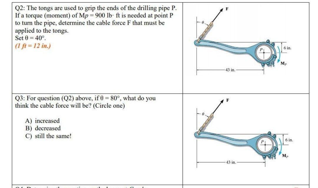 Solved Q2 The Tongs Are Used To Grip The Ends Of The Chegg Com