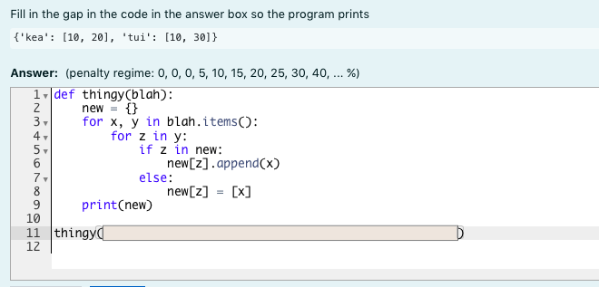 Solved Fill in the gap in the code in the answer box so the | Chegg.com