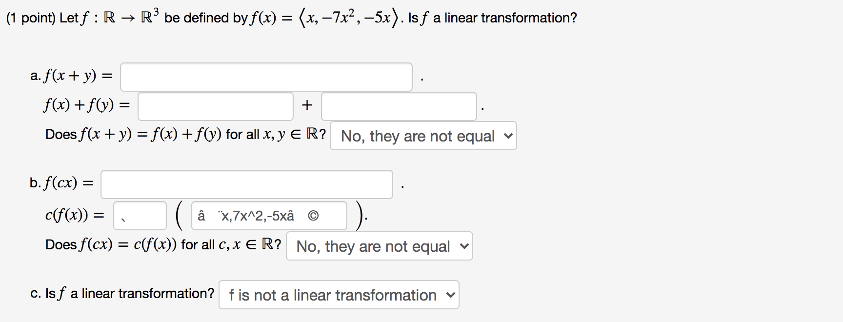 Solved 1 Point Let S Be A Linear Transformation From R3 Chegg Com
