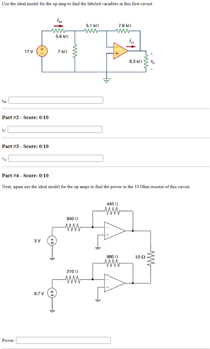 Solved Use the ideal model for the op amp to find the | Chegg.com