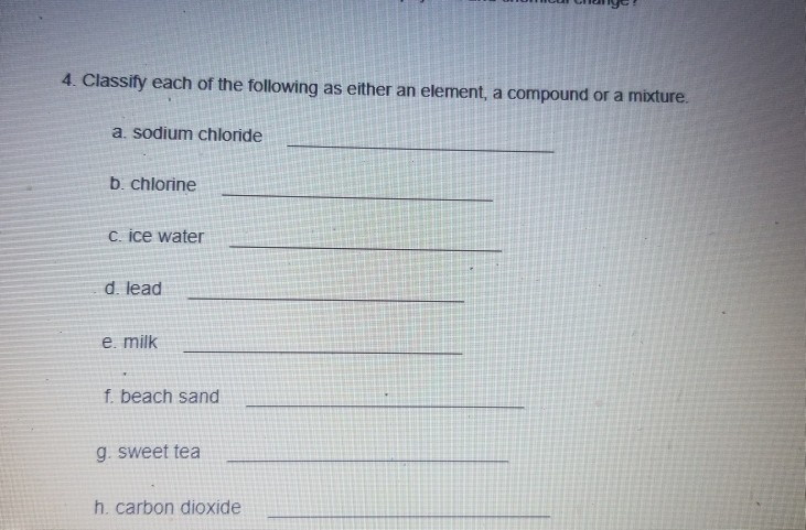 Solved 4. Classify each of the following as either an | Chegg.com