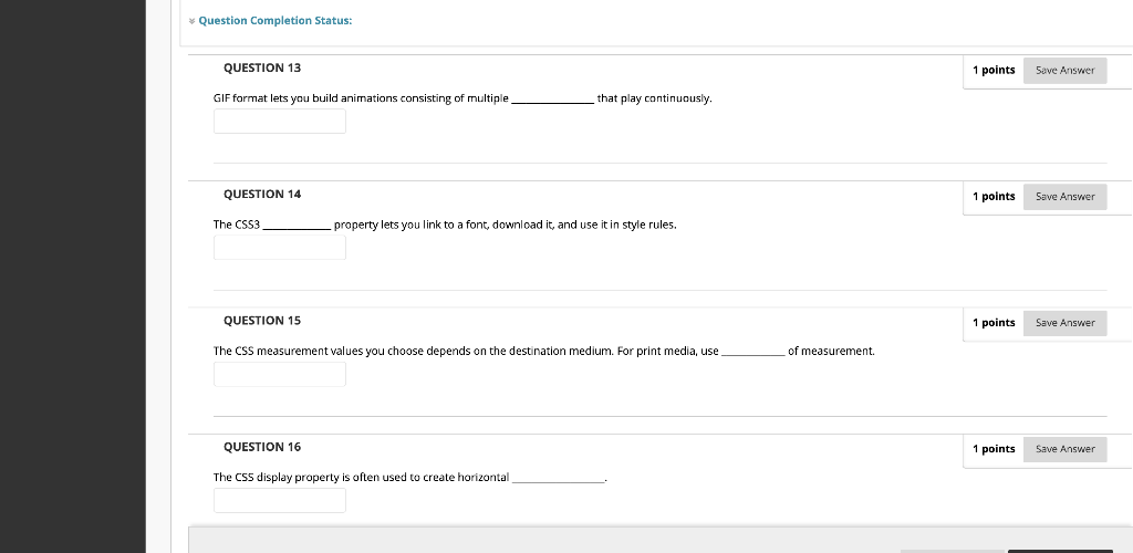 Solved Question Completion Status: QUESTION 13 1 points Save | Chegg.com