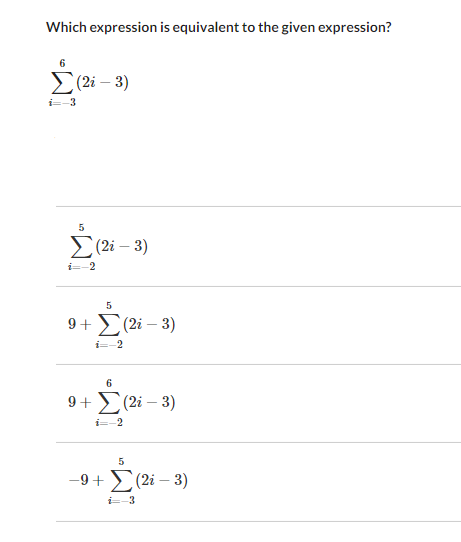Solved Which expression is equivalent to the given | Chegg.com