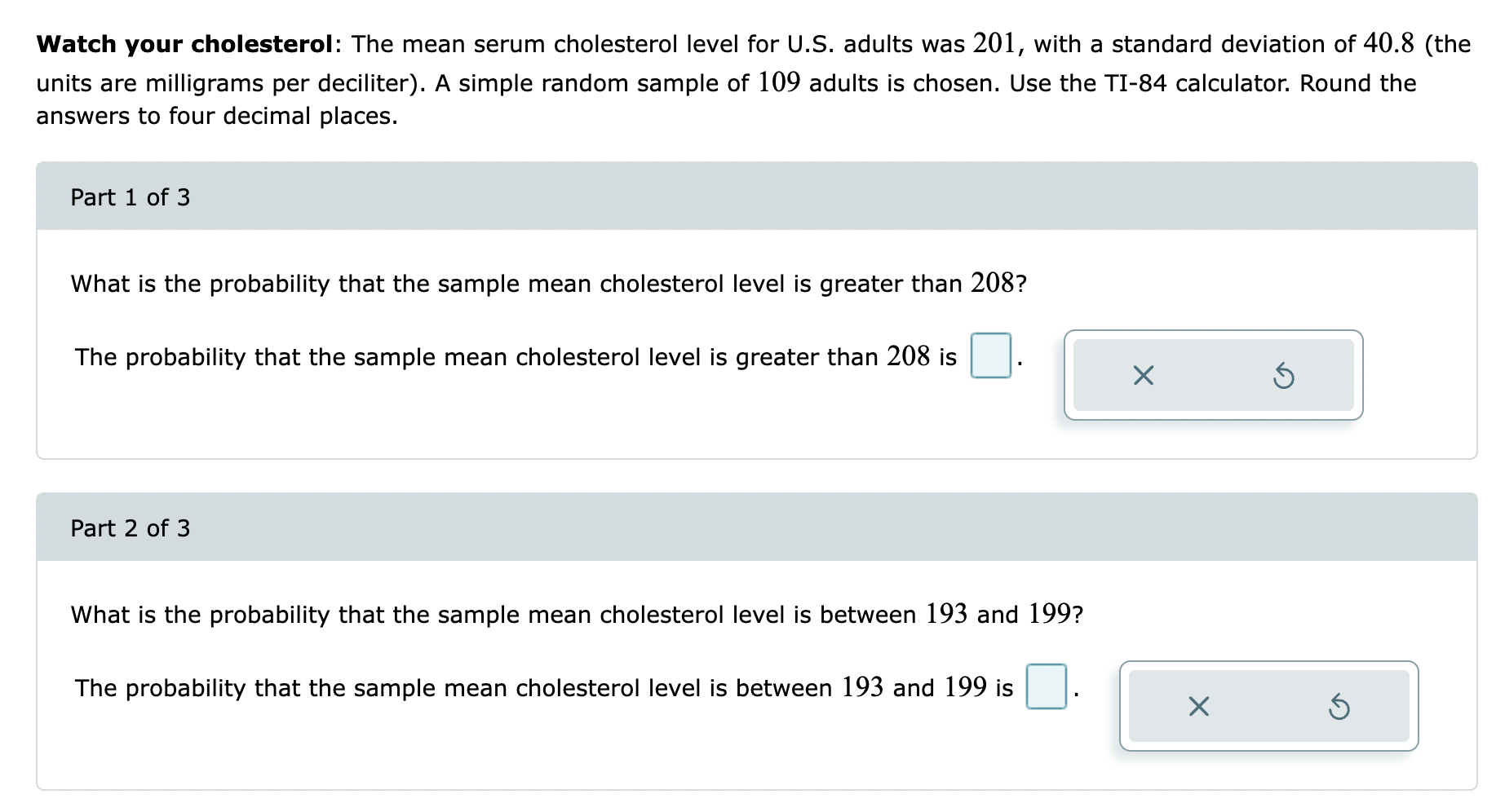 Solved Watch your cholesterol The mean serum cholesterol