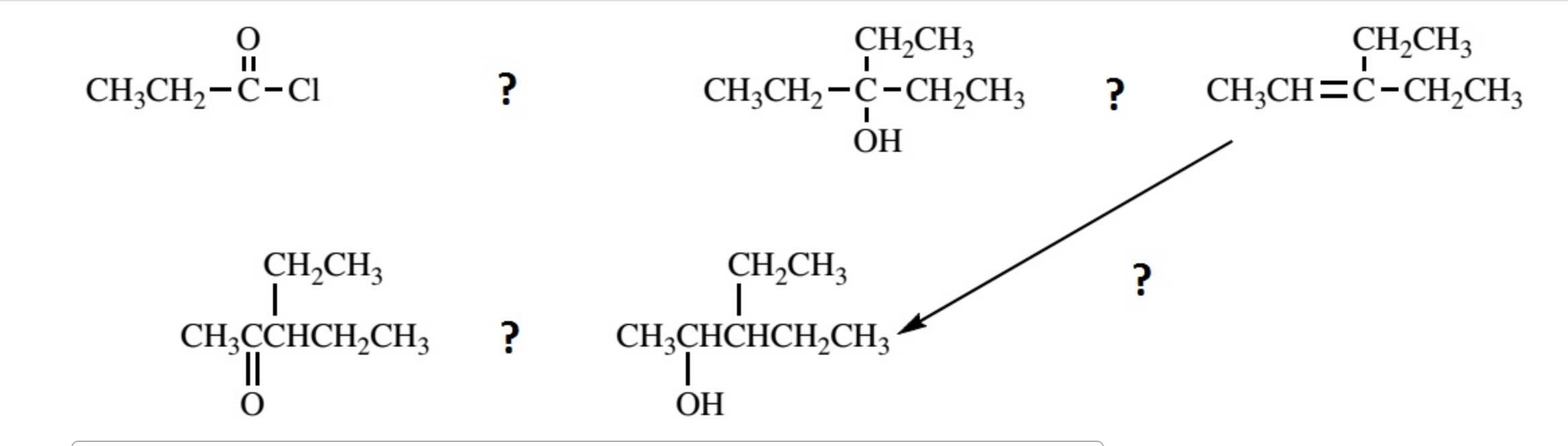 Solved CH3CH2-C-C1 CH2CH3 CH3CH2-C-CH2CH2 OH ? CH2CH3 | Chegg.com