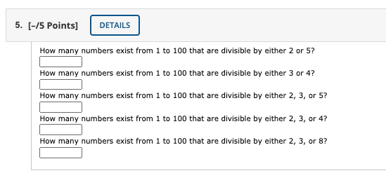 how many numbers from 1 to 100 is exactly divisible by 5