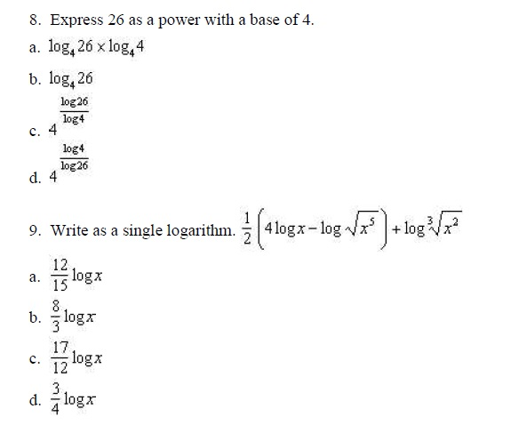 log base 4 of 26